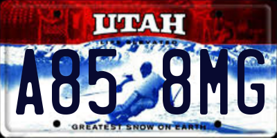 UT license plate A858MG