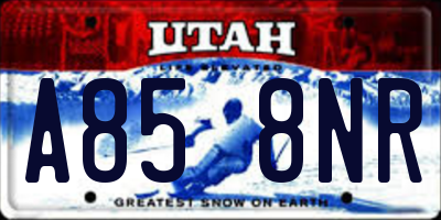 UT license plate A858NR