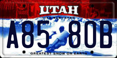 UT license plate A858OB
