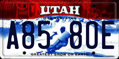 UT license plate A858OE