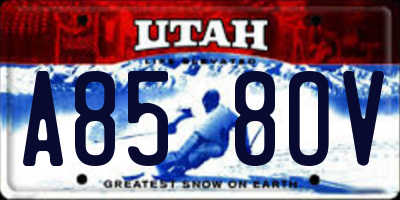 UT license plate A858OV