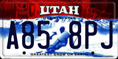 UT license plate A858PJ