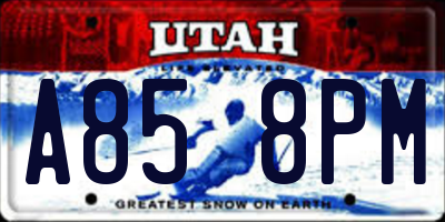 UT license plate A858PM