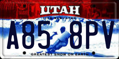 UT license plate A858PV
