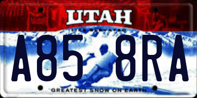 UT license plate A858RA