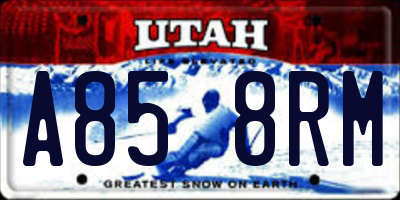UT license plate A858RM