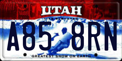 UT license plate A858RN