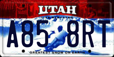 UT license plate A858RT