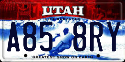 UT license plate A858RY
