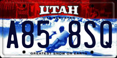 UT license plate A858SQ