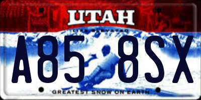 UT license plate A858SX