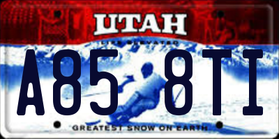 UT license plate A858TI