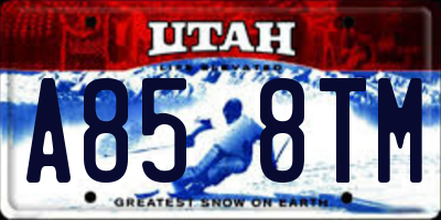 UT license plate A858TM
