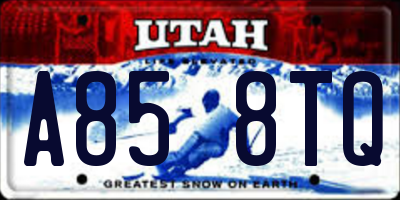 UT license plate A858TQ