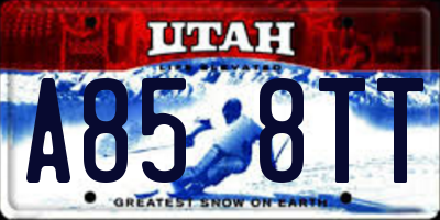 UT license plate A858TT