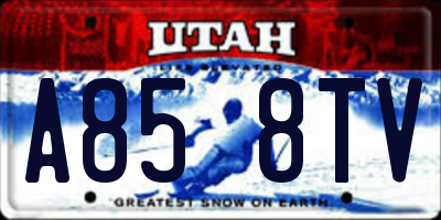 UT license plate A858TV