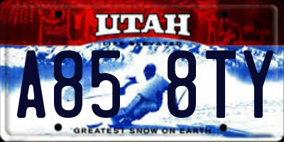 UT license plate A858TY