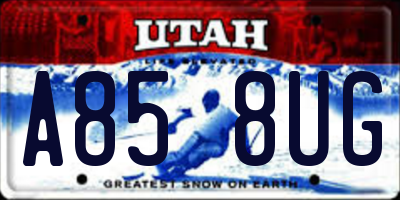 UT license plate A858UG