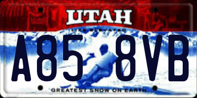 UT license plate A858VB