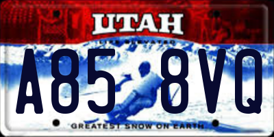 UT license plate A858VQ