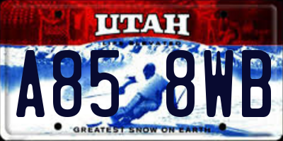 UT license plate A858WB
