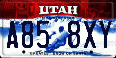 UT license plate A858XY