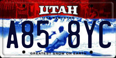 UT license plate A858YC