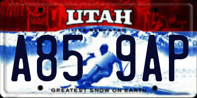 UT license plate A859AP