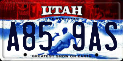 UT license plate A859AS