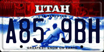 UT license plate A859BH