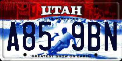 UT license plate A859BN