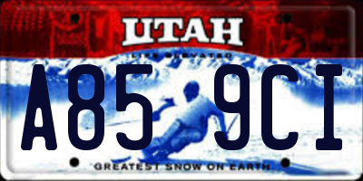 UT license plate A859CI