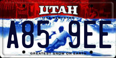UT license plate A859EE