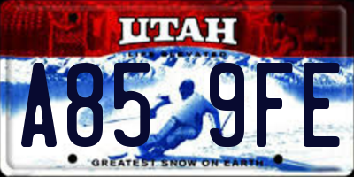 UT license plate A859FE
