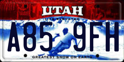 UT license plate A859FH