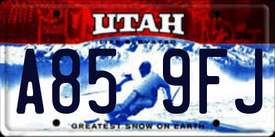 UT license plate A859FJ
