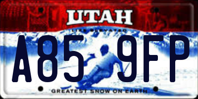 UT license plate A859FP