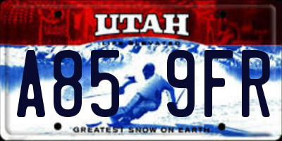 UT license plate A859FR