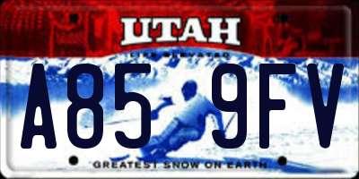 UT license plate A859FV