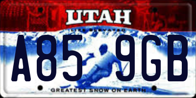 UT license plate A859GB
