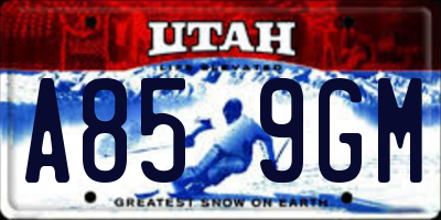 UT license plate A859GM