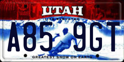 UT license plate A859GT