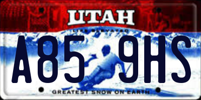 UT license plate A859HS