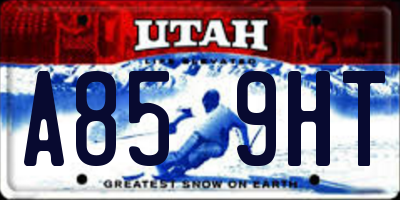 UT license plate A859HT