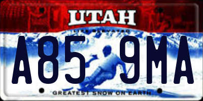 UT license plate A859MA