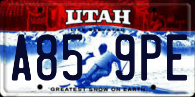 UT license plate A859PE