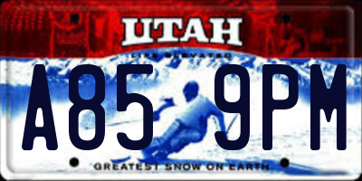 UT license plate A859PM