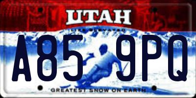UT license plate A859PQ