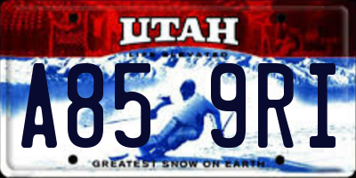 UT license plate A859RI