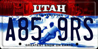 UT license plate A859RS